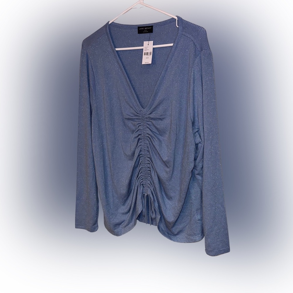 NWT Lane Bryant Elegant Blue Long-Sleeve Top. Size 22/24